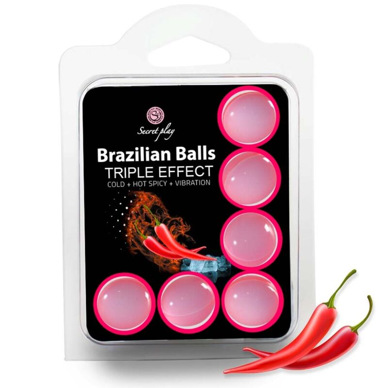 Ilhaerotica - SECRETPLAY - CONJUNTO 6 BOLAS BRASILEIRAS EFEITO TRIPLO