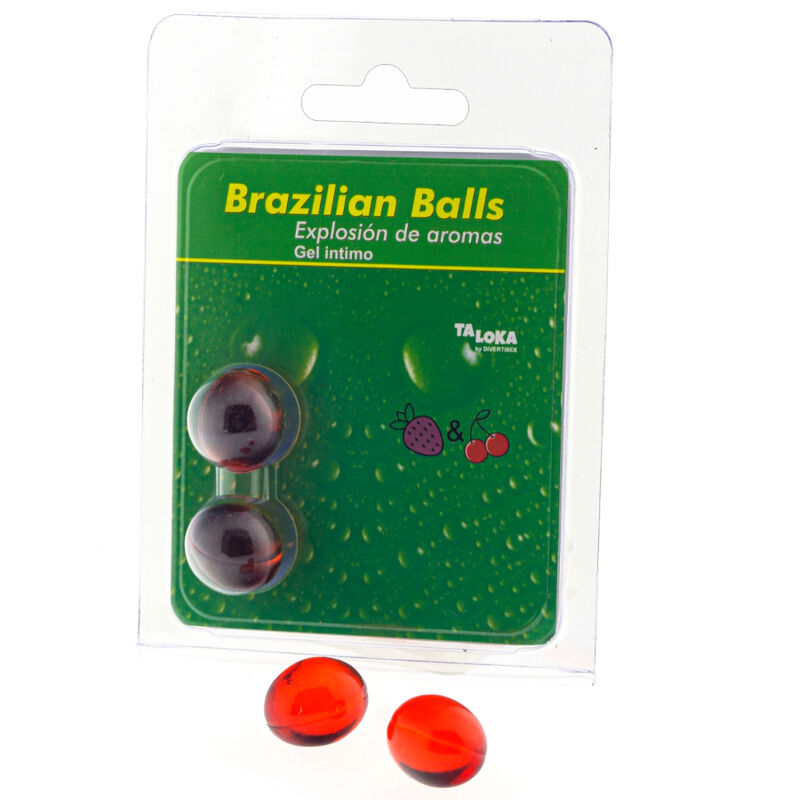 Ilhaerotica - TALOKA - 2 BOLAS BRASILEIRAS GEL ÍNTIMO DE MORANGO E CEREJA