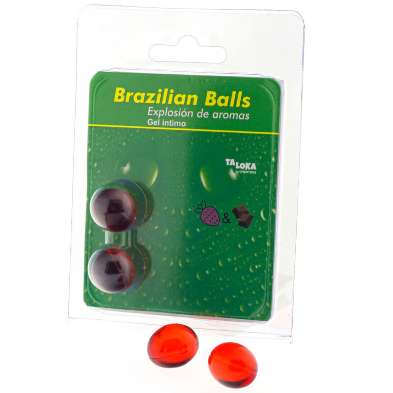 Ilhaerotica - TALOKA - 2 BOLAS BRASILEIRAS GEL ÍNTIMO DE MORANGO E CHOCOLATE