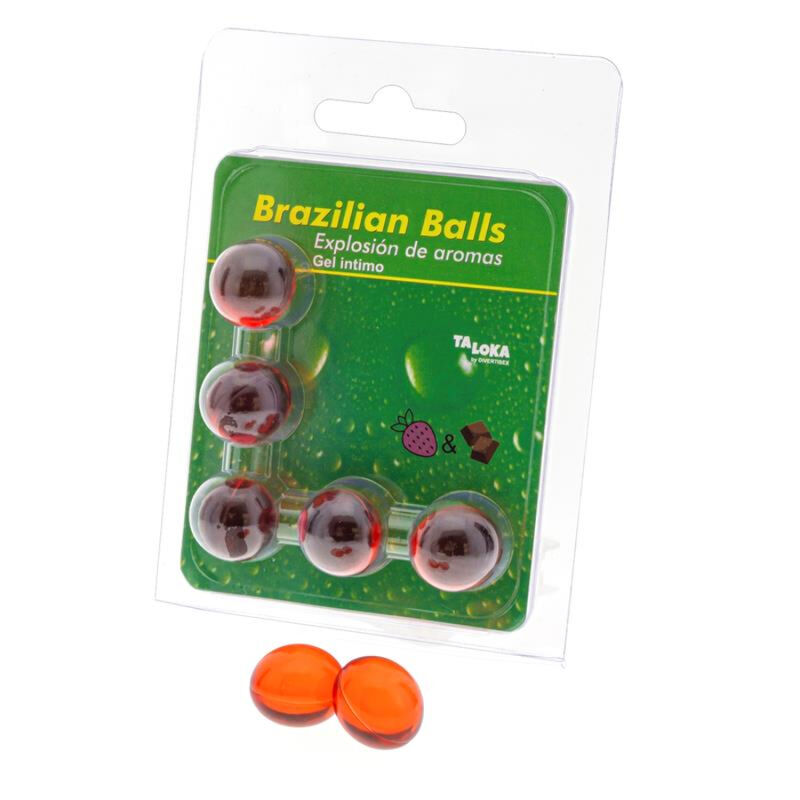 Ilhaerotica - TALOKA - 5 BOLAS BRASILEIRAS DE MORANGO E CHOCOLATE GEL ÍNTIMO