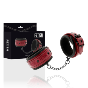 FETISH SUBMISSIVE DARK ROOM – ALGEMAS DE TORNOZELO DE COURO VEGANO COM FORRO DE NEOPRENE