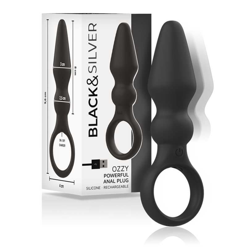 Ilhaerotica - BLACK&SILVER - PLUGUE ANAL DE SILICONE PODEROSO OZZY