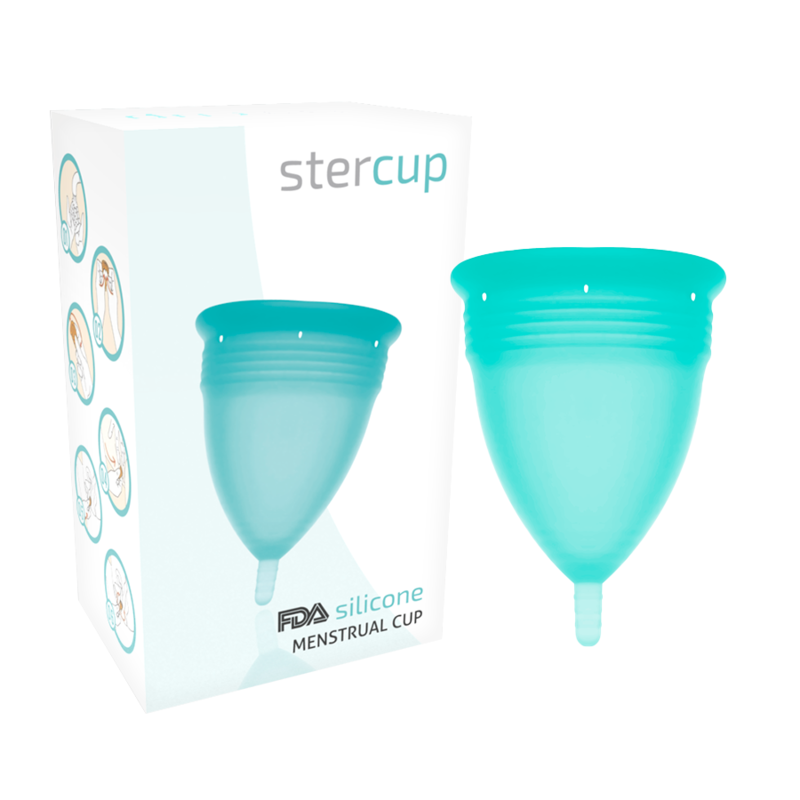 Ilhaerotica - STERCUP - COPO MENSTRUAL DE SILICONE FDA AQUAMARINE - TAMANHO L