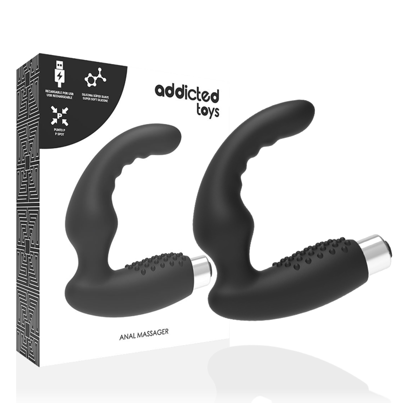 Ilhaerotica - ADDICTED TOYS - VIBRADOR PROSTTICO VIBRADOR RECARREGVEL - MODELO 2 - PRETO