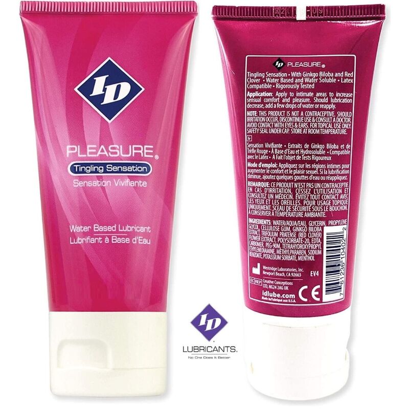 Ilhaerotica - ID PLEASURE - LUBRIFICANTE BASE DE GUA TINGING SENSATION TRAVEL TUBE 60 ML