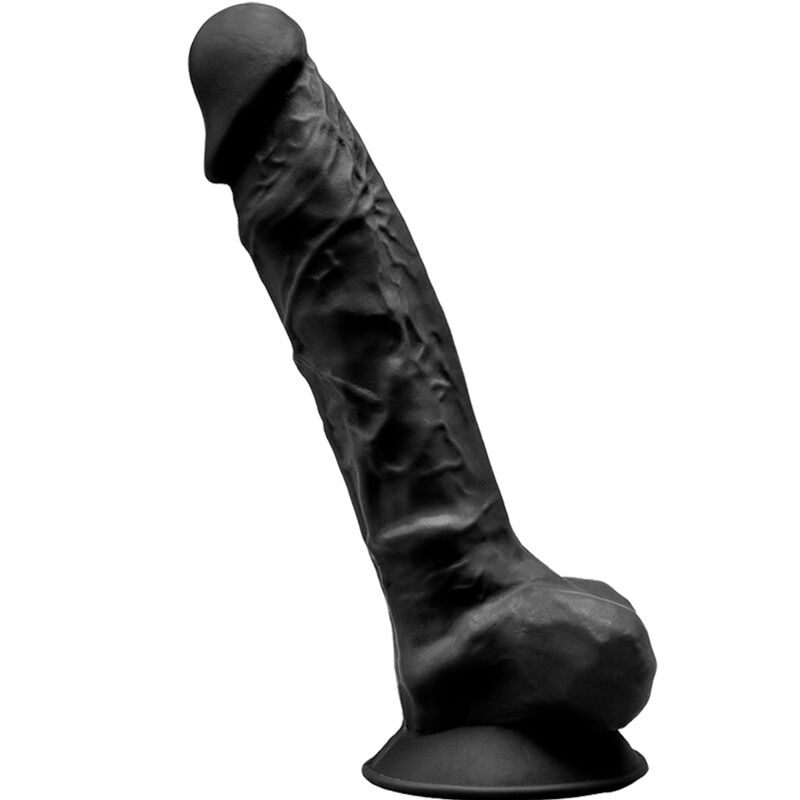 Ilhaerotica - SILEXD - MODELO 1 PÊNIS REALÍSTICO PREMIUM SILEXPAN SILICONE PRETO 20 CM