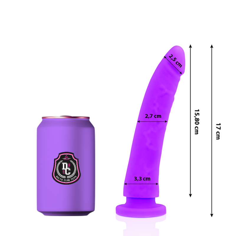 Ilhaerotica - DELTA CLUB - TOYS LILAC DILDO MEDICAL SILICONE 17 CM -O- 3 CM