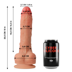 CYBER SILICOCK – SILICONE LÍQUIDO MACIO CONNOR ULTRA REALISTA 20.5 CM -O- 3.7 CM