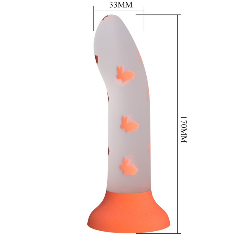 Ilhaerotica - PRETTY LOVE - DILDO MÁGICO NIGHTFALL SEM VIBRAÇÃO LUMINOSO LARANJA