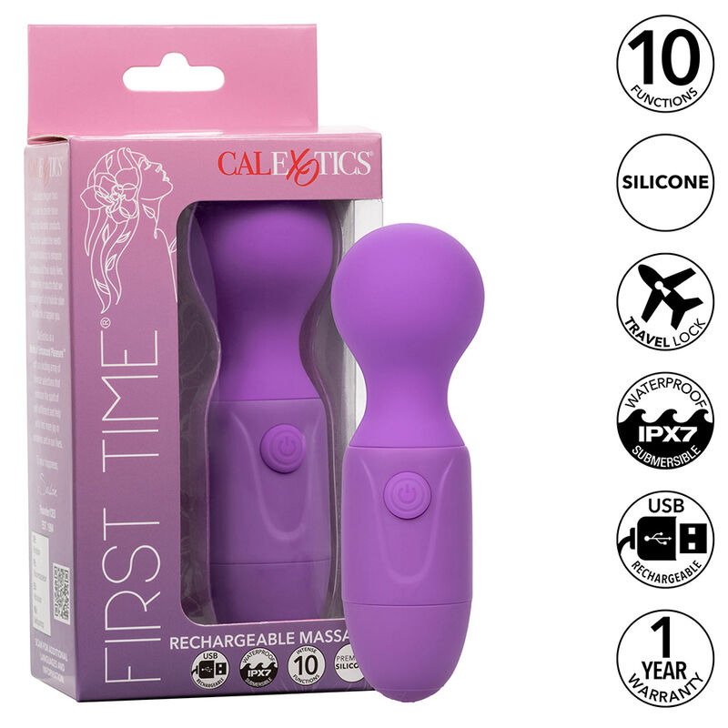 Ilhaerotica - CALEXOTICS - FIRST TIME MASSAGEADOR RECARREGÁVEL 10 VIBRAÇÕES ROXO