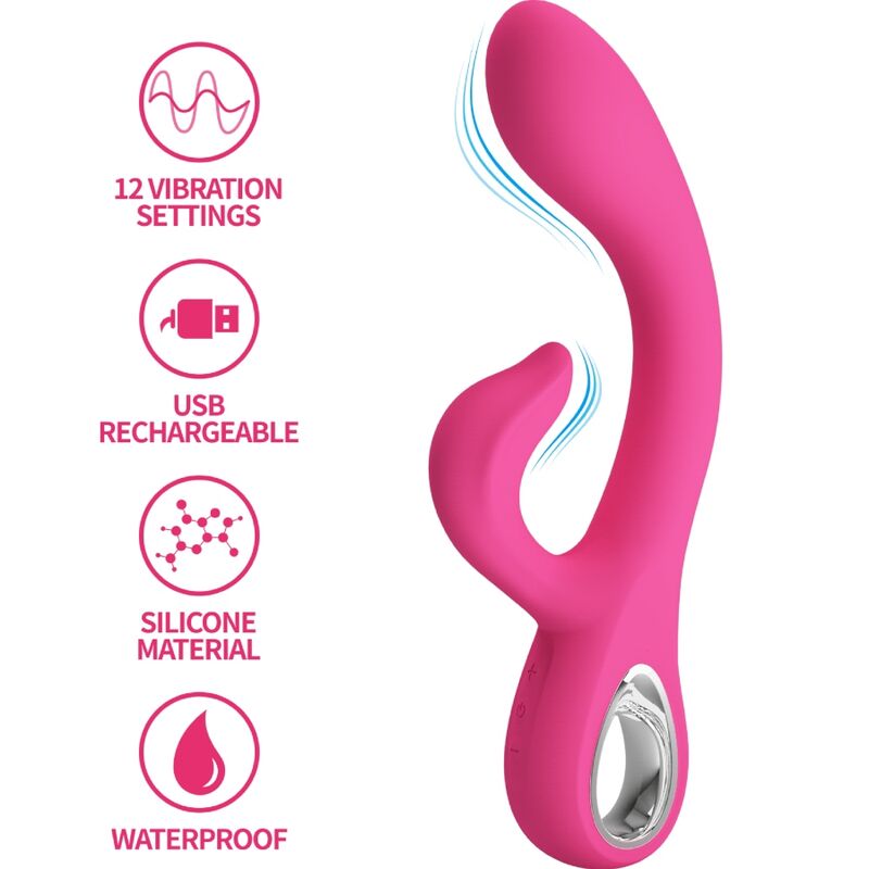 Ilhaerotica - PRETTY LOVE - FRITZ RABBIT VIBRADOR 12 VIBRAÇÕES ROSA