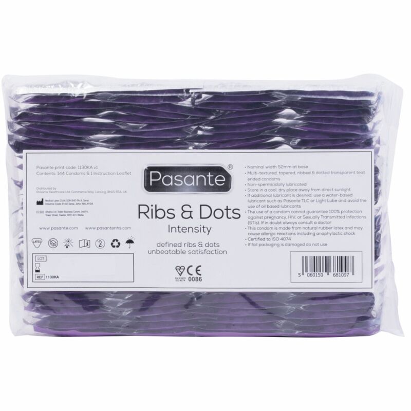 Ilhaerotica - PASANTE - PRESERVATIVOS RIBS & DOTS INTENSITY 144 UNIDADES