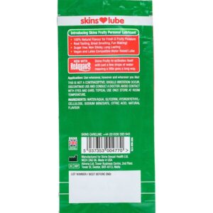 SKINS – LUBRIFICANTE À BASE DE ÁGUA COM SABOR DE MELANCIA – DOSE ÚNICA DE 5 ML