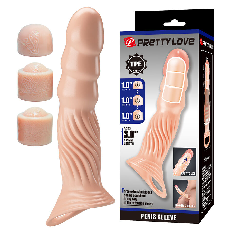 Ilhaerotica - PRETTY LOVE - CAPA PENIANA TEXTURIZADA COM EXTENSORES