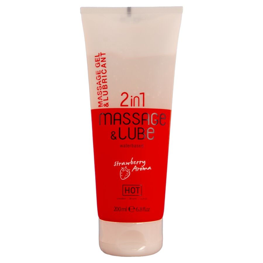 Ilhaerotica - HOT - GEL DE MASSAGEM E DESLIZAMENTO 2 EM 1 MORANGO 200 ML