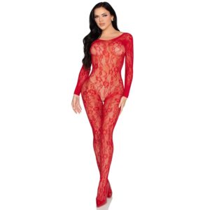 LEG AVENUE – 89366 BODY DE RENDA VERMELHA – TAMANHO ÚNICO
