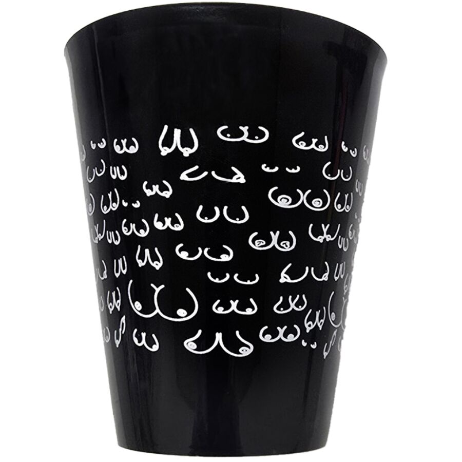 Ilhaerotica - DIABLO PICANTE - COPO PRETO 500 ML COM SEIOS BRANCOS