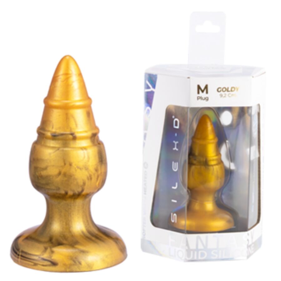 Ilhaerotica - SILEXD - GOLDY PLUG ANAL FANTASY DE SILICONE LÍQUIDO TERMOREATIVO DOURADO 9