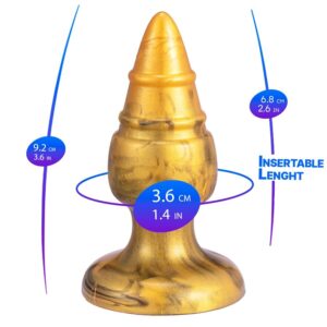 SILEXD – GOLDY PLUG ANAL FANTASY DE SILICONE LÍQUIDO TERMOREATIVO DOURADO 9,2 CM