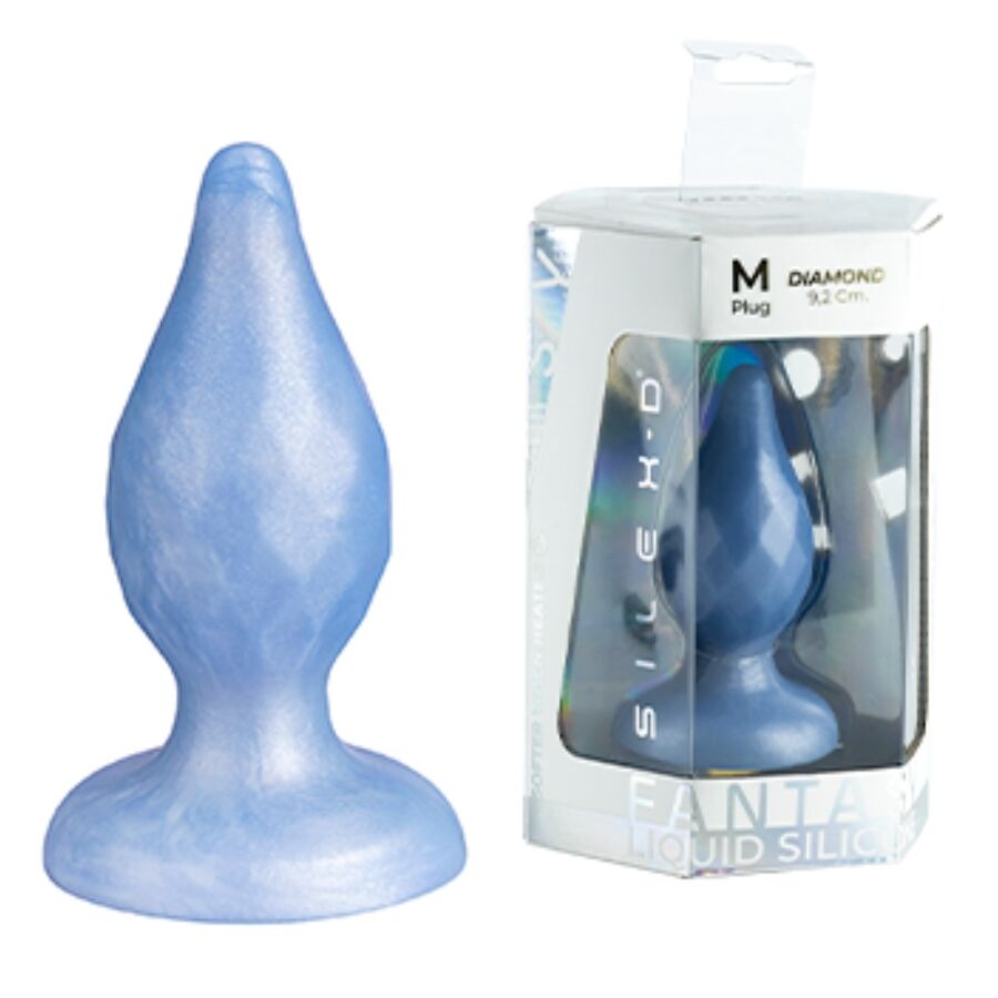 Ilhaerotica - SILEXD - DIAMOND PLUG ANAL FANTASY DE SILICONE LÍQUIDO TERMOREATIVO AZUL PEROLADO 9
