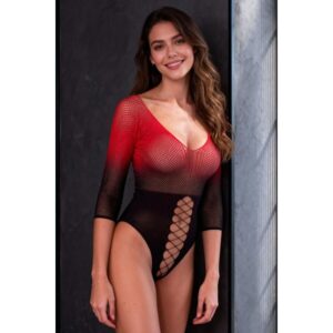 PASSION – BS118 MEIA-CALÇA DE MALHA PRETA E VERMELHA
