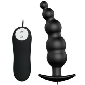 PRETTY LOVE – PLUG ANAL ESTIMULAO EXTRA DE SILICONE E 12 MODOS DE VIBRAO PRETO
