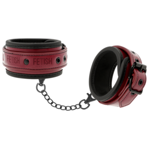 FETISH SUBMISSIVE DARK ROOM – ALGEMAS DE TORNOZELO DE COURO VEGANO COM FORRO DE NEOPRENE