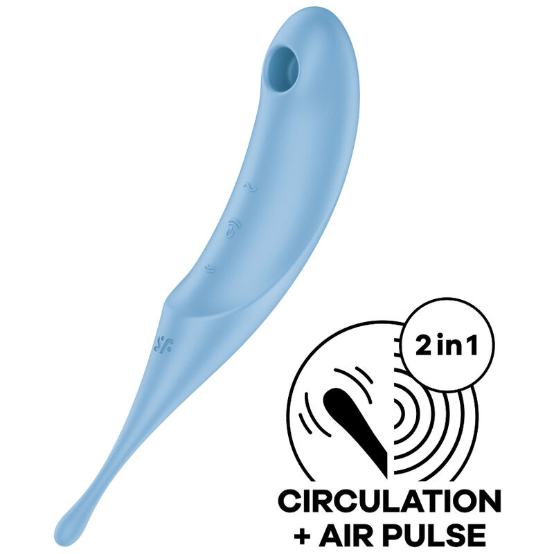 Ilhaerotica - SATISFYER - ESTIMULADOR E VIBRADOR DE PULSO TWIRLING PRO AIR AZUL
