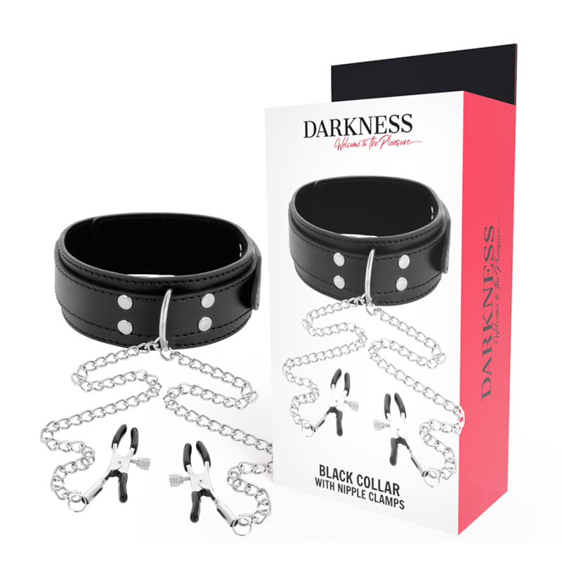 Ilhaerotica - DARKNESS - COLAR COM GRAMPOS DE BICO PRETO