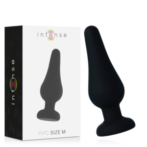 INTENSE – PLUG ANAL PIPO M SILICONE PRETO 11 CM