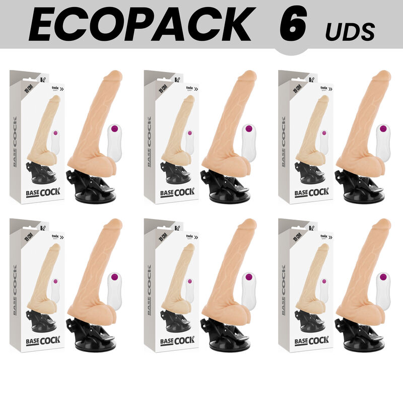 Ilhaerotica - ECOPACK 6 UNIT - BASECOCK VIBRADOR DE CONTROLE REMOTO NATURAL REALISTA 19 CM -O- 4 CM