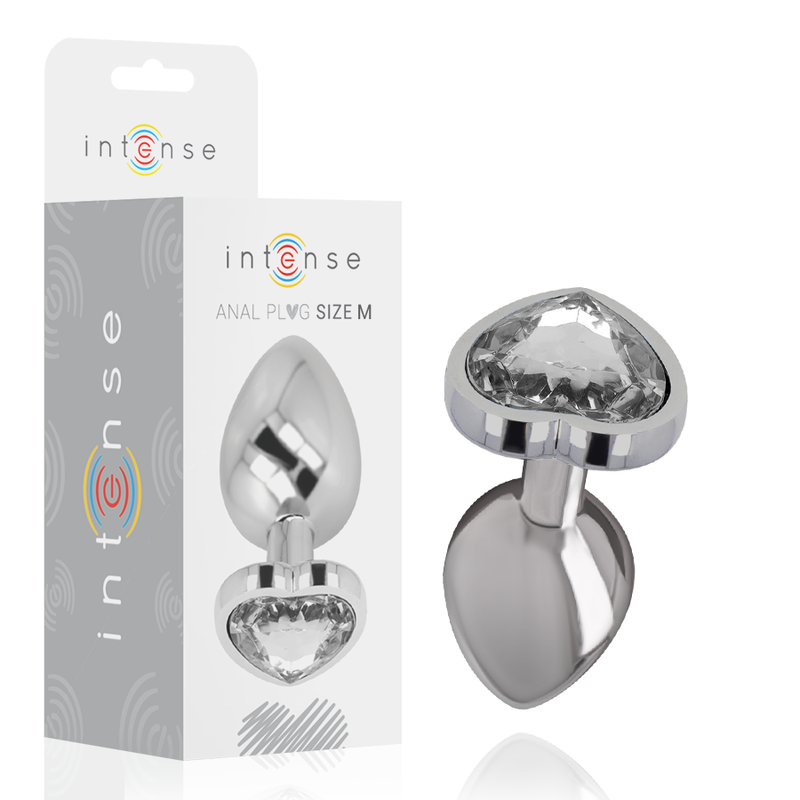 Ilhaerotica - INTENSE - PLUG ANAL DE METAL DE ALUMÍNIO BRANCO CORAO TAMANHO M