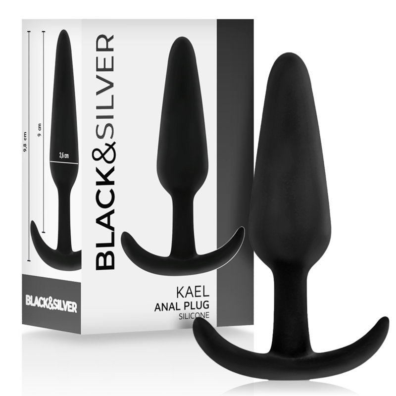 Ilhaerotica - BLACK&SILVER - PLUG ANAL DE SILICONE KAEL COM CABO MÉDIO