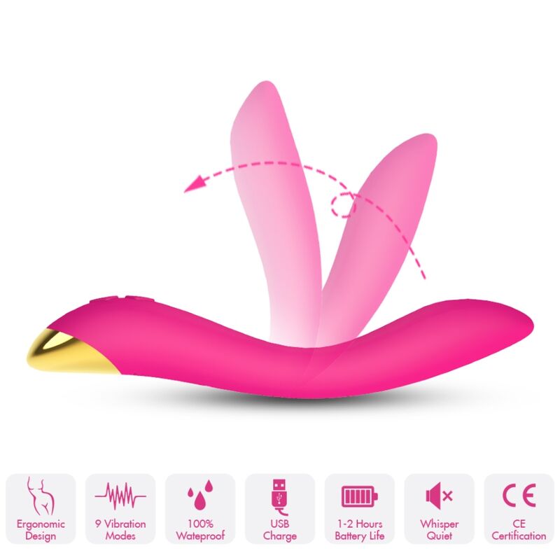 Ilhaerotica - ARMONY - FLAMINGO VIBRADOR MULTPOSIÇÃO FÚCSIA