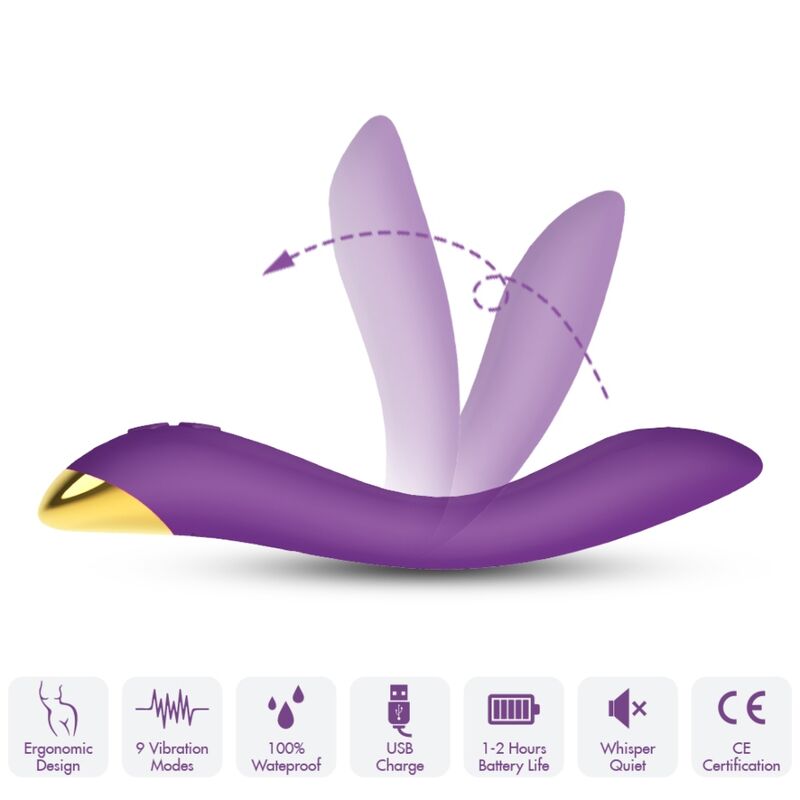 Ilhaerotica - ARMONY - FLAMINGO VIBRADOR MULTIPOSIÇÃO ROXO