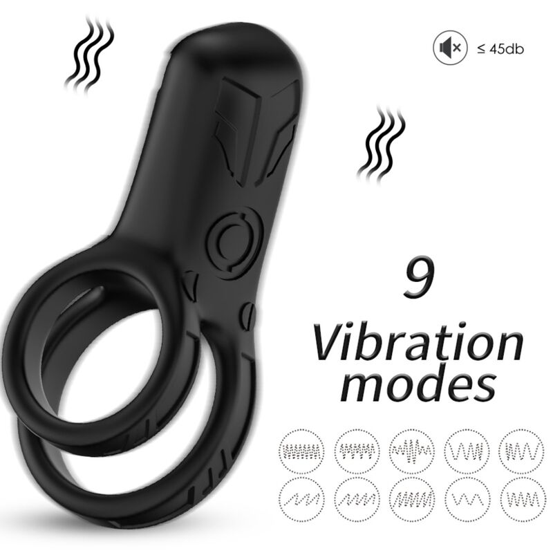 Ilhaerotica - ARMONY - VIBRADOR DE ANEL DUPLO PRETO