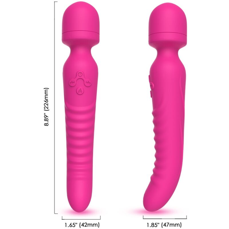 Ilhaerotica - ARMONY - MASSAGER MISSÃO E VIBRADOR EFEITO DE CALOR FÚCSIA