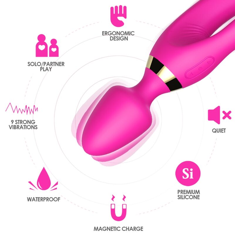 ARMONY - MASSAGER E VIBRADOR COELHO FÚCSIA - Image 3