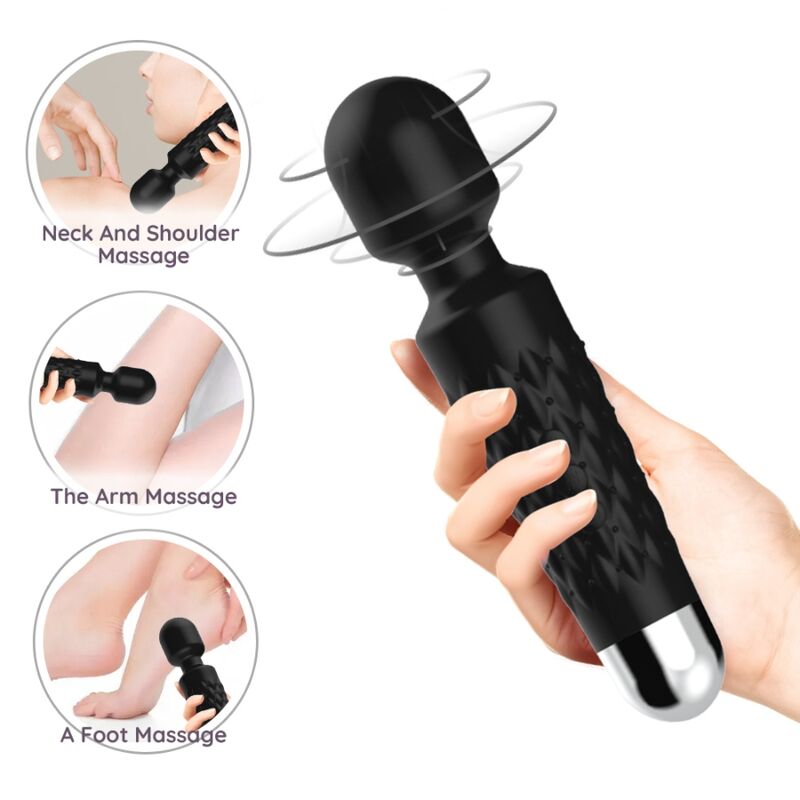 Ilhaerotica - ARMONY - MASSAGER E VIBRADOR POSTMAN CABEÇA SUPER FLEXÍVEL PRETA