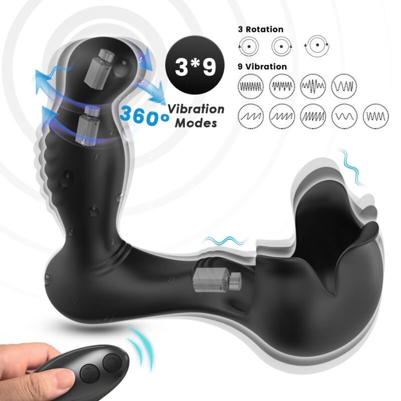 Ilhaerotica - ARMONY - VIBRADOR SURROUND ANAL E ESTIMULADOR TESTICULOS CONTROLE REMOTO PRETO