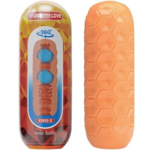 PRETTY LOVE – TWIN BALLS MASTURBADOR MASCULINO LARANJA
