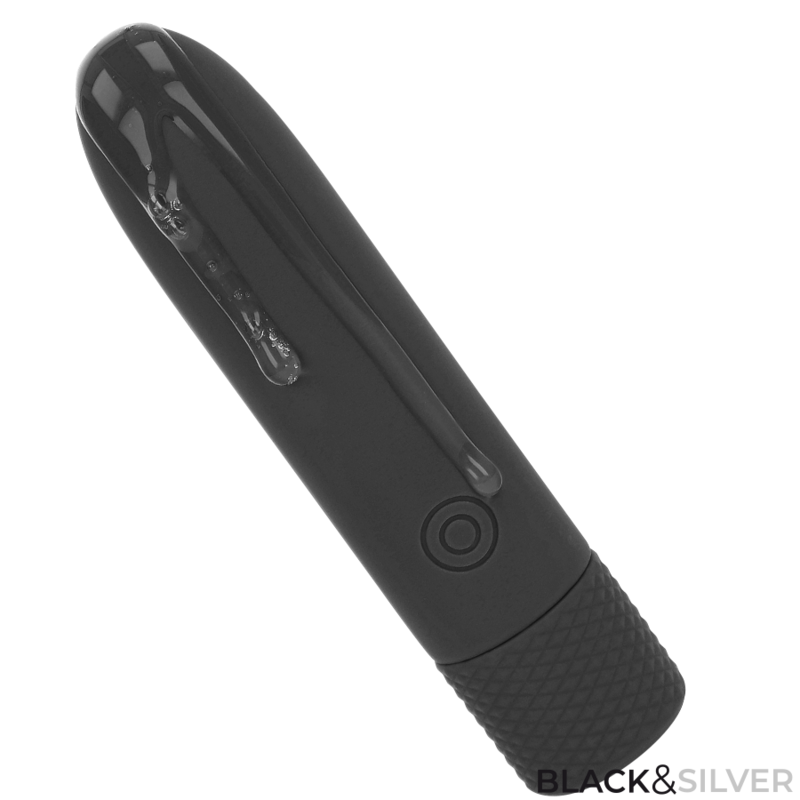 BLACK & SILVER - GERI USB RECARREGÁVEL VIBRATÓRIA BULLET 8 VIBRAÇÕES PRETO 10 X 2,2 CM - Image 3