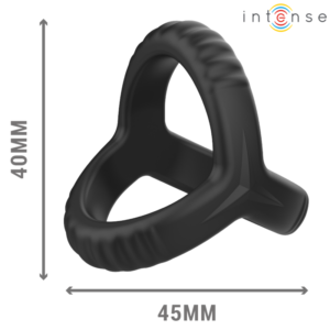 INTENSE – CARSON ANEL DE PÊNIS DUPLO DE SILICONE PRETO MODELO 4