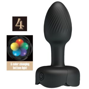 PRETTY LOVE – OLMAN PLUG ANAL COM LUZ LED PRETO 8,8 CM
