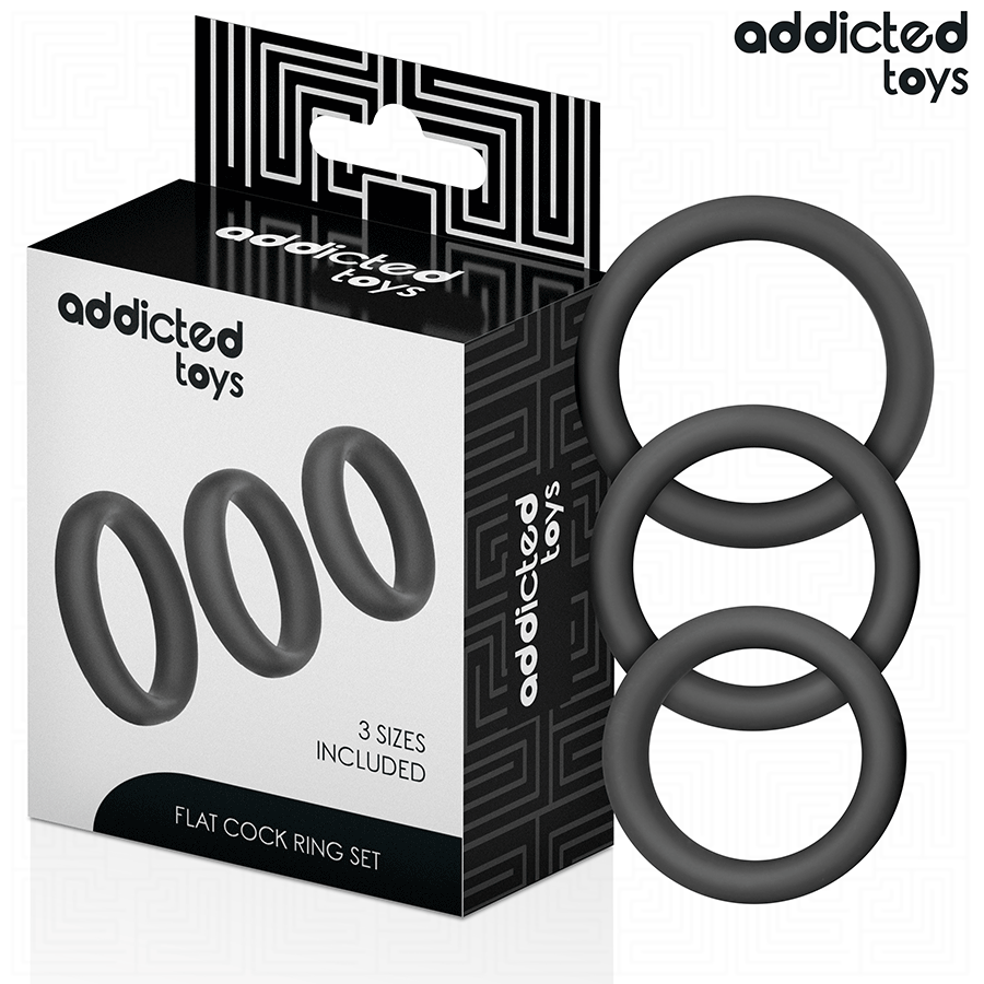 Ilhaerotica - ADDICTED TOYS - CONJUNTO DE ANÉIS PLANOS DE SILICONE