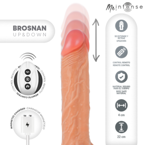 MR INTENSE – BROSNAN REALISTA MULTIFUNCIONAL COM VIBRAÇÃO, CONTROLE REMOTO PARA CIMA E PARA BAIXO, 22 CM – OU – 4 CM
