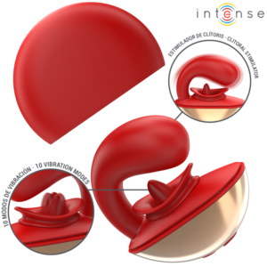 INTENSE – VIBRADOR E ESTIMULADOR MARIAH EM FORMATO U 10 VIBRAÇÕES VERMELHO