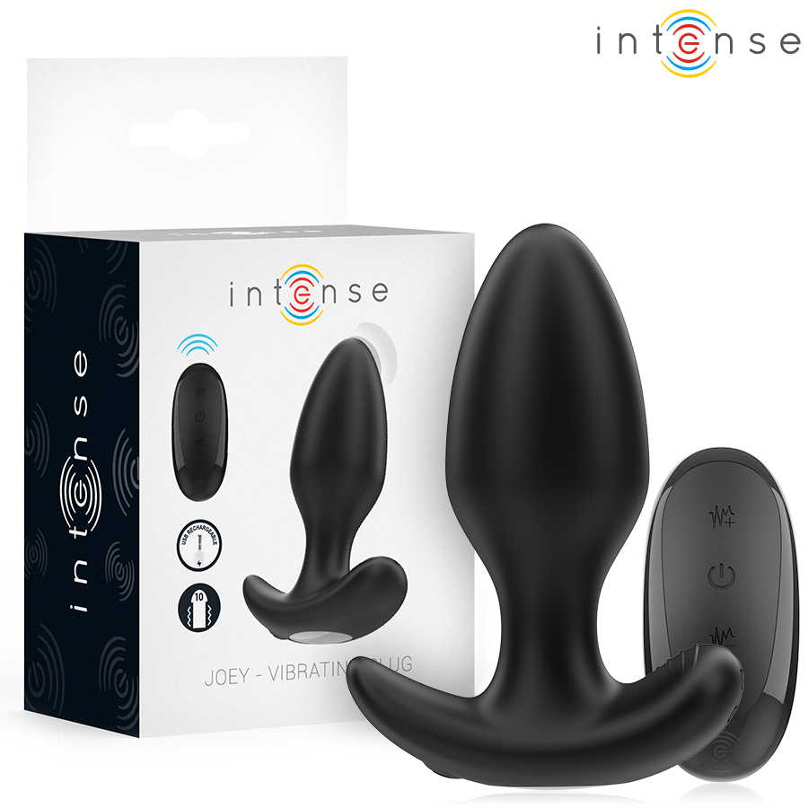 Ilhaerotica - INTENSE - JOEY ANAL PLUG 10 VIBRAÇÕES PRETO CONTROLE REMOTO