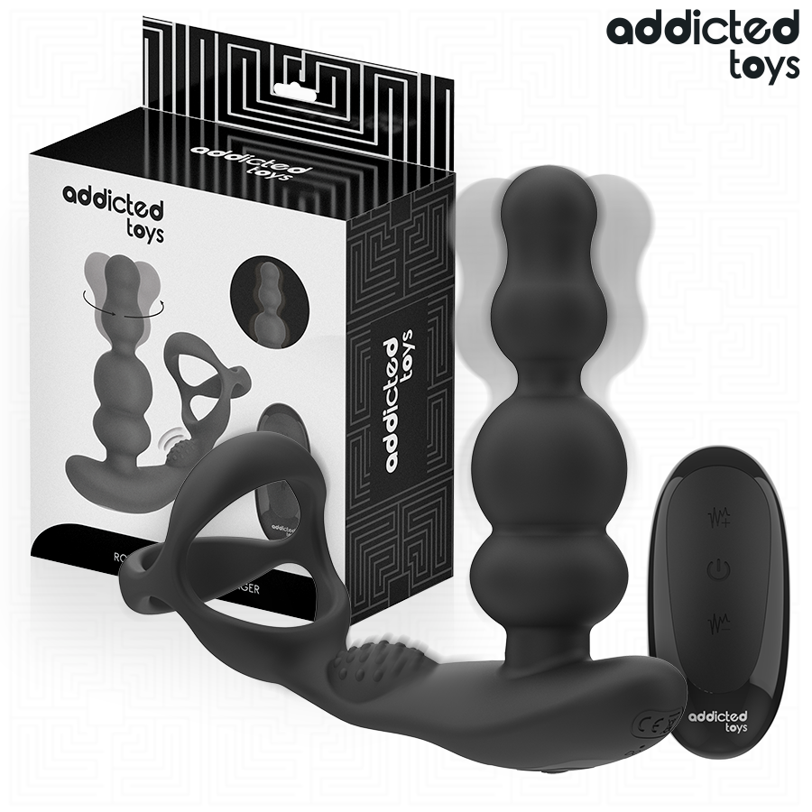Ilhaerotica - ADDICTED TOYS - MASSAGEADOR DE PRÓSTATA GIRATÓRIO COM CONTROLE REMOTO