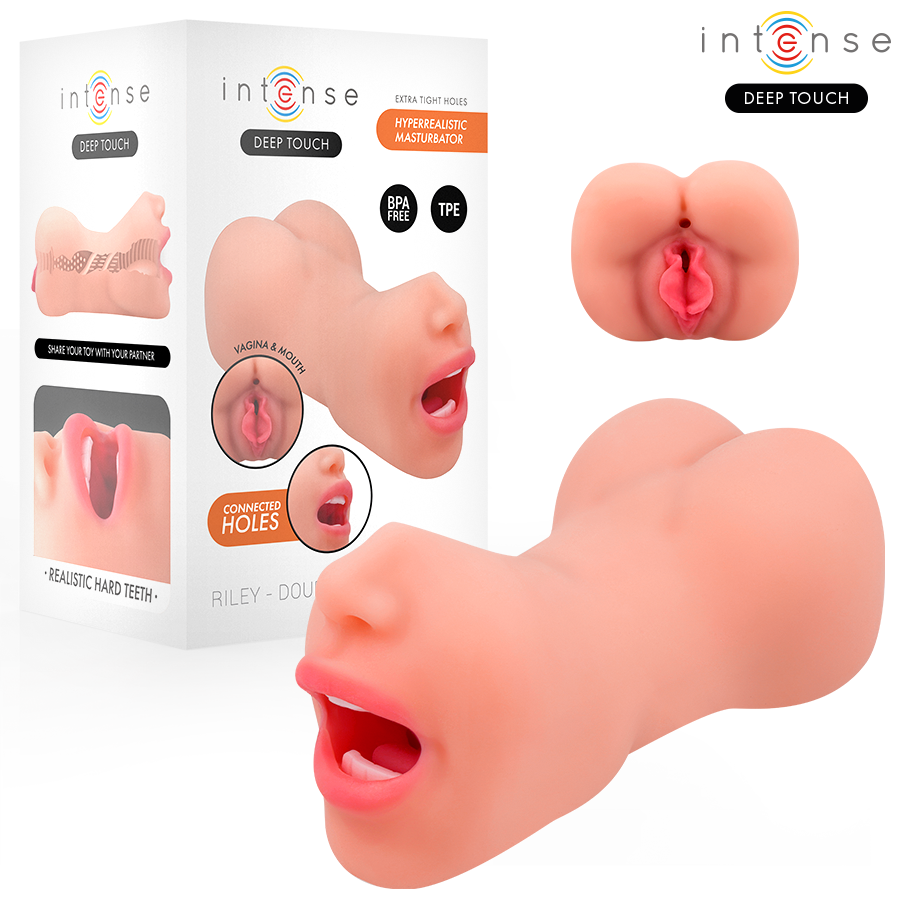 Ilhaerotica - INTENSE DEEP TOUCH - MASTURBADOR RILEY COM DUPLA BOCA E VAGINA